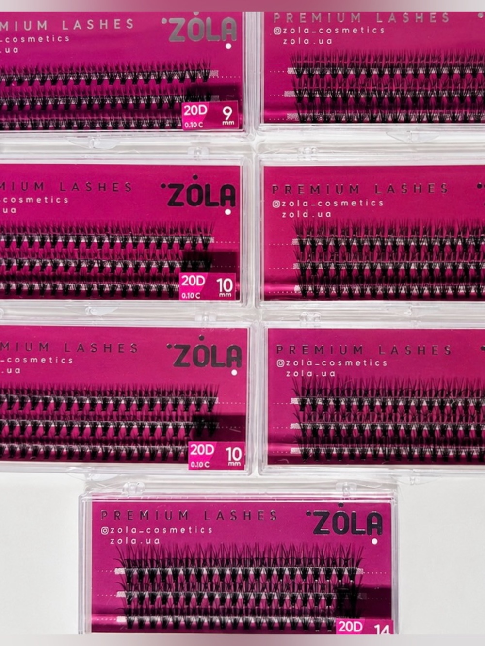 ZOLA Premium 20D Cluster Lashes 9-14mm – 7 Trays